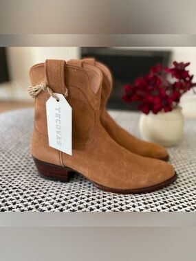 Tecovas The Lucy Suede Ankle Boots Western Cowboy Size 11 Brown Womens